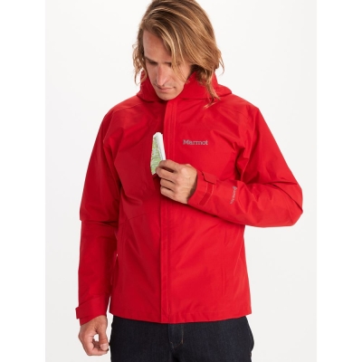 Jackets and Vests: Marmot Minimalist Rain Jacket Mens Red Yellow Canada QZIDGO659